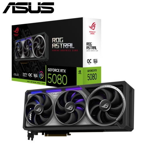 華碩 ROG-ASTRAL-RTX5080-016G-GAMING(16G DDR7/256bit/2H3DP/三風扇/35.76cm)