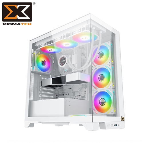 (搭機價)Xigmatek Endorphin Ultra 白 ATX/雙面玻璃/ARGB Fan x5/支援顯卡42cm/CPU高 18cm